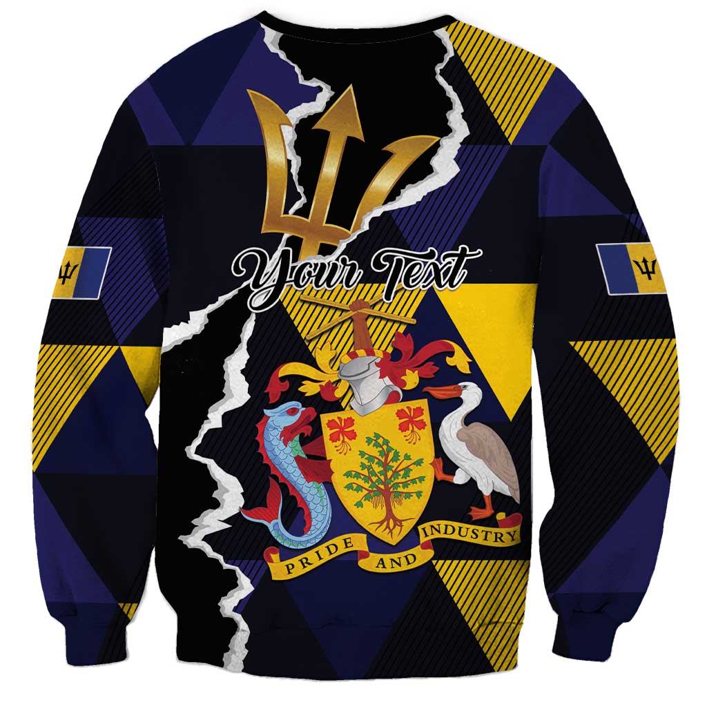 Personalized Barbados Emancipation Day Sweatshirt Luxury Gold Trident - Wonder Print Shop