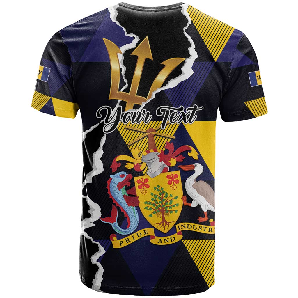 Personalized Barbados Emancipation Day T Shirt Luxury Gold Trident - Wonder Print Shop