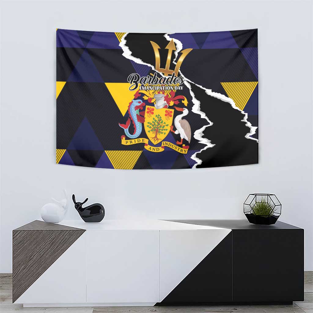 Barbados Emancipation Day Tapestry Luxury Gold Trident - Wonder Print Shop
