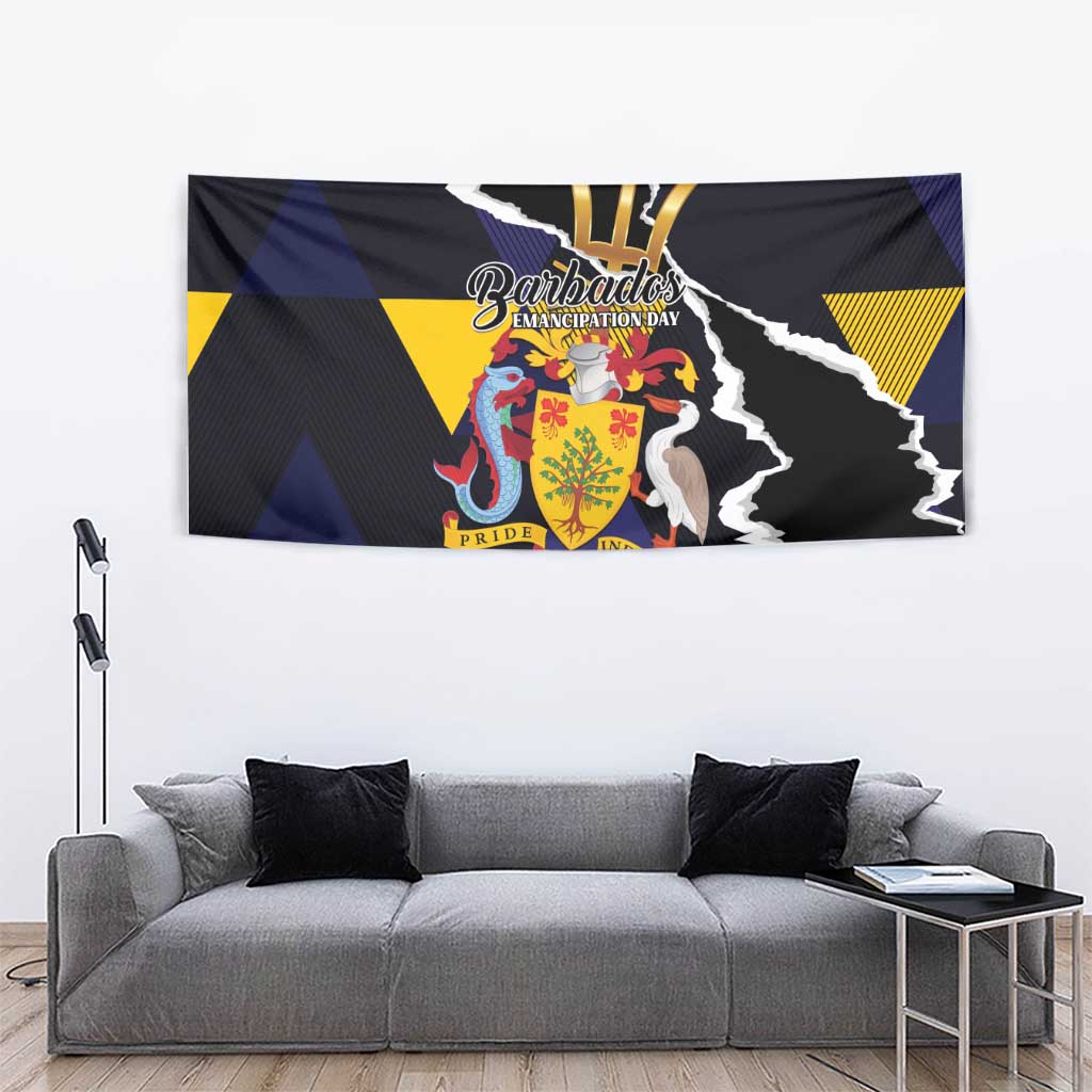 Barbados Emancipation Day Tapestry Luxury Gold Trident - Wonder Print Shop