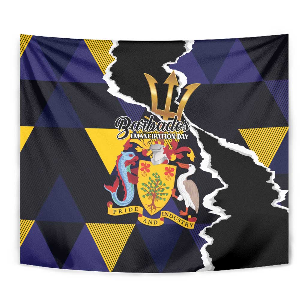 Barbados Emancipation Day Tapestry Luxury Gold Trident - Wonder Print Shop
