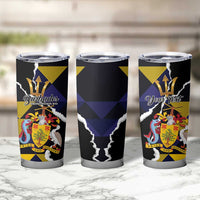 Personalized Barbados Emancipation Day Tumbler Cup Luxury Gold Trident - Wonder Print Shop