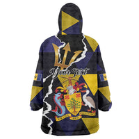 Personalized Barbados Emancipation Day Wearable Blanket Hoodie Luxury Gold Trident - Wonder Print Shop