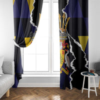 Barbados Emancipation Day Window Curtain Luxury Gold Trident - Wonder Print Shop