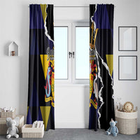 Barbados Emancipation Day Window Curtain Luxury Gold Trident - Wonder Print Shop