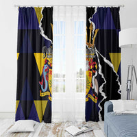 Barbados Emancipation Day Window Curtain Luxury Gold Trident - Wonder Print Shop