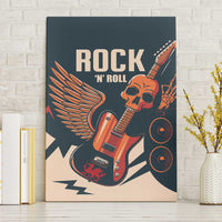 Rock and Roll Skull Guitar Canvas Wall Art Welsh Dragon - Wonder Print Shop