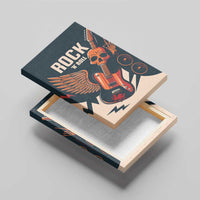 Rock and Roll Skull Guitar Canvas Wall Art Welsh Dragon - Wonder Print Shop