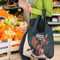 Rock and Roll Skull Guitar Grocery Bag Welsh Dragon