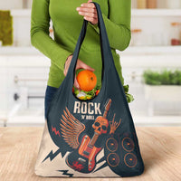 Rock and Roll Skull Guitar Grocery Bag Welsh Dragon