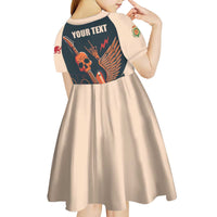 Rock and Roll Skull Guitar Kid Short Sleeve Dress Welsh Dragon - Wonder Print Shop