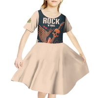 Rock and Roll Skull Guitar Kid Short Sleeve Dress Welsh Dragon - Wonder Print Shop