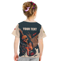 Rock and Roll Skull Guitar Kid T Shirt Welsh Dragon - Wonder Print Shop