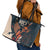Rock and Roll Skull Guitar Leather Tote Bag Welsh Dragon - Wonder Print Shop