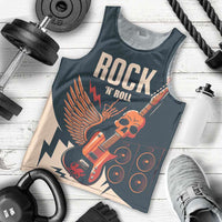 Rock and Roll Skull Guitar Men Tank Top Welsh Dragon - Wonder Print Shop