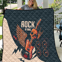 Rock and Roll Skull Guitar Quilt Welsh Dragon - Wonder Print Shop