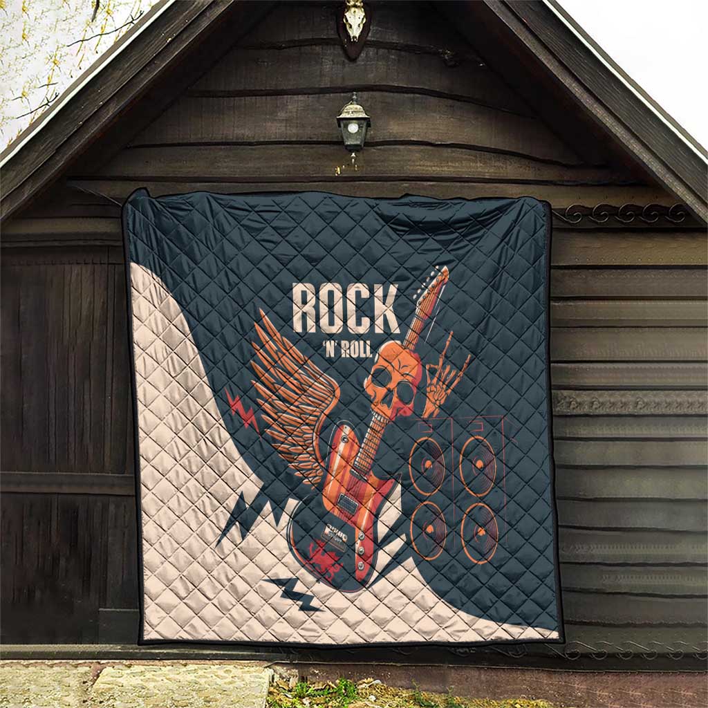 Rock and Roll Skull Guitar Quilt Welsh Dragon - Wonder Print Shop