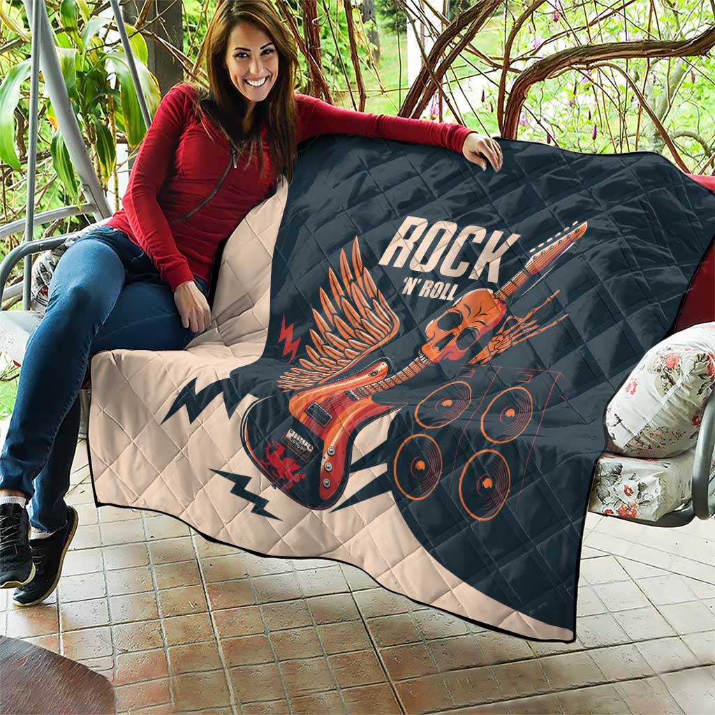 Rock and Roll Skull Guitar Quilt Welsh Dragon - Wonder Print Shop