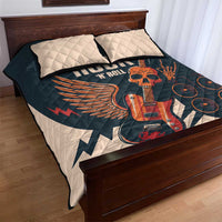 Rock and Roll Skull Guitar Quilt Bed Set Welsh Dragon - Wonder Print Shop