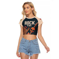 Rock and Roll Skull Guitar Raglan Cropped T Shirt Welsh Dragon - Wonder Print Shop