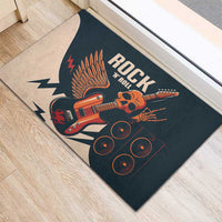 Rock and Roll Skull Guitar Rubber Doormat Welsh Dragon - Wonder Print Shop