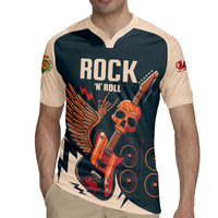 Rock and Roll Skull Guitar Rugby Jersey Welsh Dragon - Wonder Print Shop