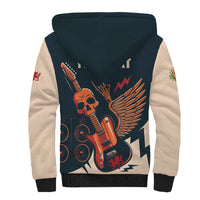 Rock and Roll Skull Guitar Sherpa Hoodie Welsh Dragon - Wonder Print Shop