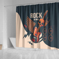 Rock and Roll Skull Guitar Shower Curtain Welsh Dragon