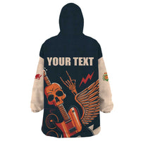 Rock and Roll Skull Guitar Wearable Blanket Hoodie Welsh Dragon - Wonder Print Shop