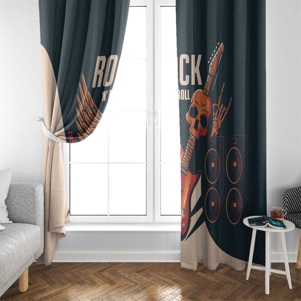 Rock and Roll Skull Guitar Window Curtain Welsh Dragon - Wonder Print Shop