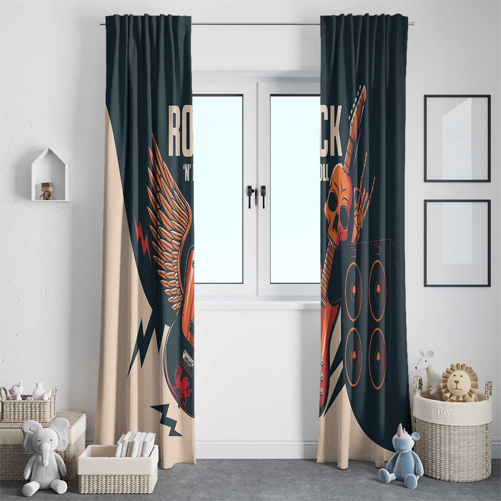 Rock and Roll Skull Guitar Window Curtain Welsh Dragon - Wonder Print Shop
