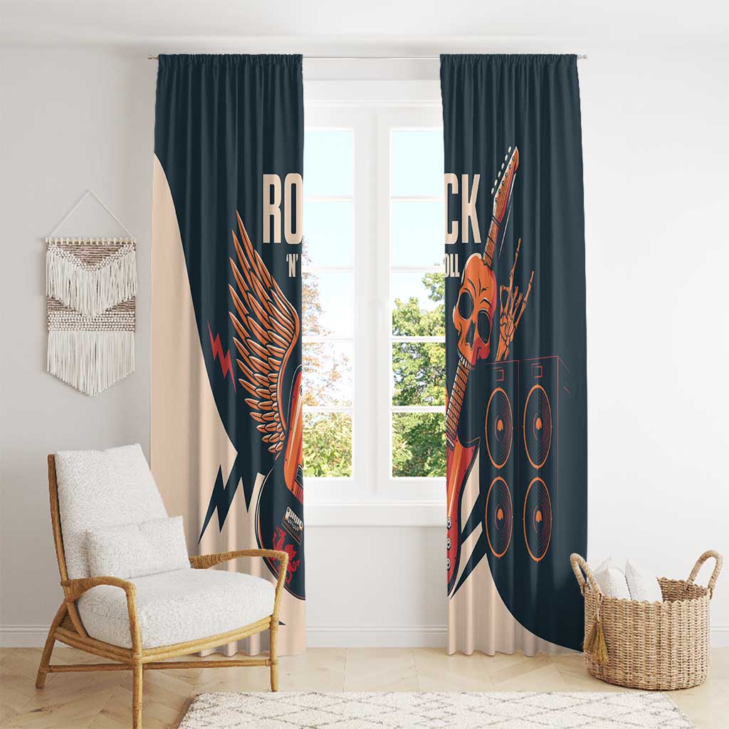 Rock and Roll Skull Guitar Window Curtain Welsh Dragon - Wonder Print Shop