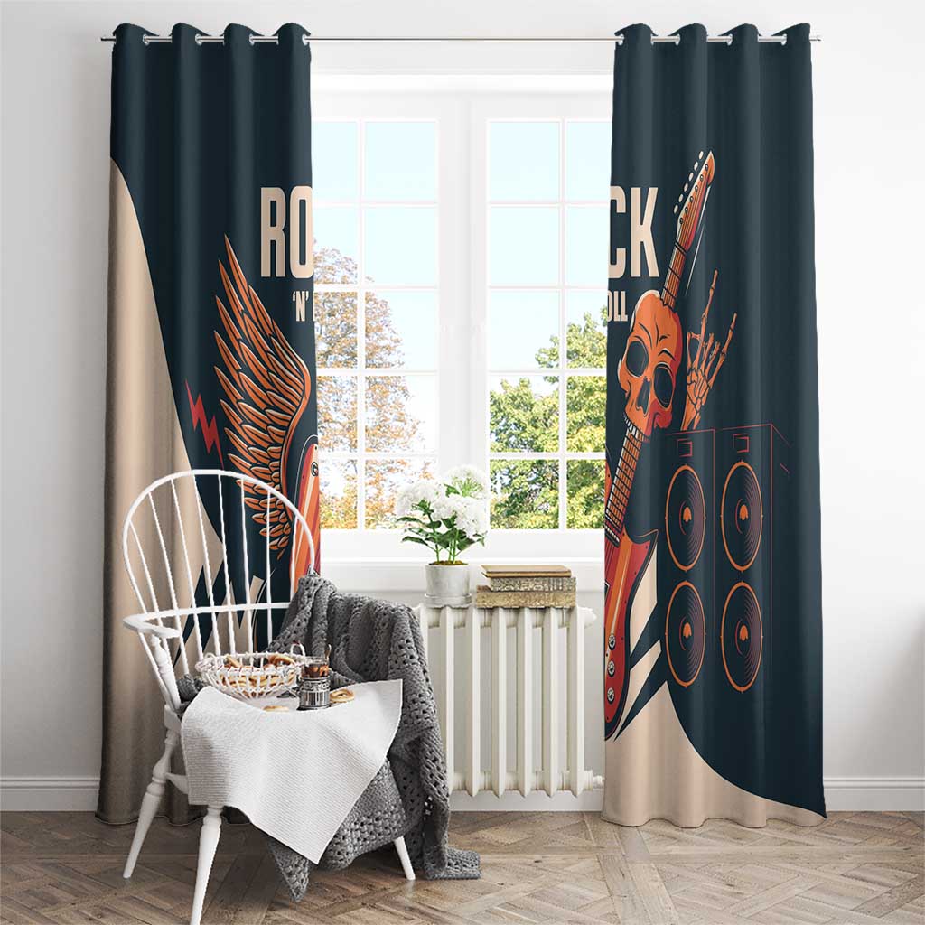 Rock and Roll Skull Guitar Window Curtain Welsh Dragon - Wonder Print Shop