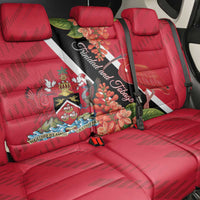 Trinidad and Tobago Back Car Seat Cover Scarlet Ibis With Chaconia Flower - Wonder Print Shop