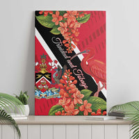 Trinidad and Tobago Canvas Wall Art Scarlet Ibis With Chaconia Flower - Wonder Print Shop