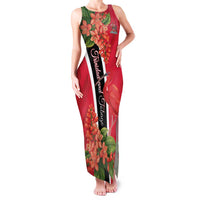 Trinidad and Tobago Family Matching Tank Maxi Dress and Hawaiian Shirt Scarlet Ibis With Chaconia Flower - Wonder Print Shop