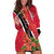 Trinidad and Tobago Hoodie Dress Scarlet Ibis With Chaconia Flower - Wonder Print Shop