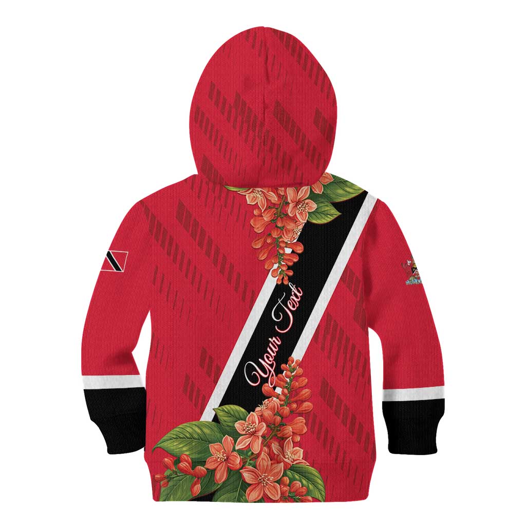 Trinidad and Tobago Kid Hoodie Scarlet Ibis With Chaconia Flower - Wonder Print Shop