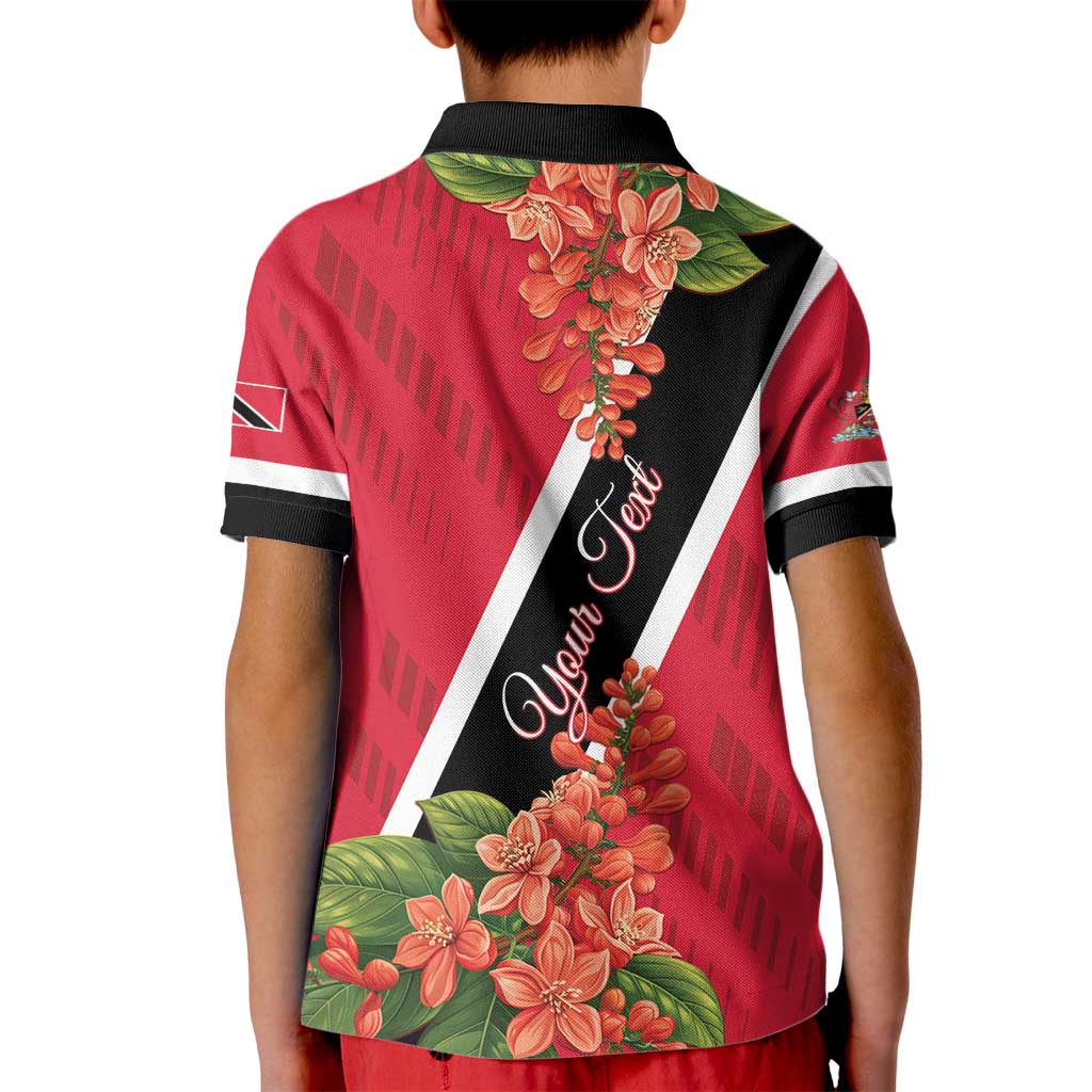 Trinidad and Tobago Kid Polo Shirt Scarlet Ibis With Chaconia Flower - Wonder Print Shop