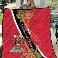 Trinidad and Tobago Quilt Scarlet Ibis With Chaconia Flower - Wonder Print Shop