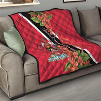 Trinidad and Tobago Quilt Scarlet Ibis With Chaconia Flower - Wonder Print Shop