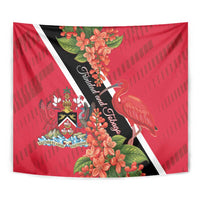 Trinidad and Tobago Tapestry Scarlet Ibis With Chaconia Flower - Wonder Print Shop