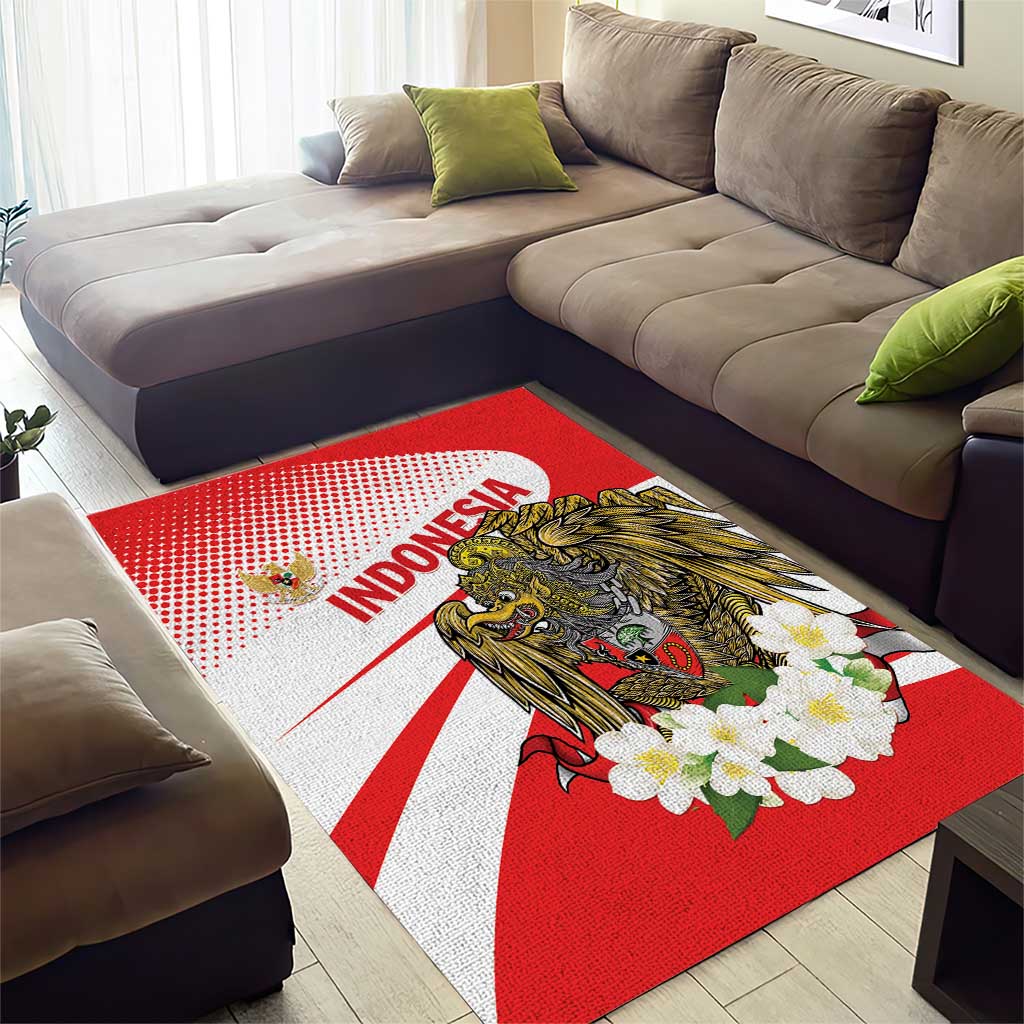Indonesia Area Rug Javan Hawk Eagle Melati Flower - Wonder Print Shop