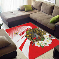 Indonesia Area Rug Javan Hawk Eagle Melati Flower - Wonder Print Shop