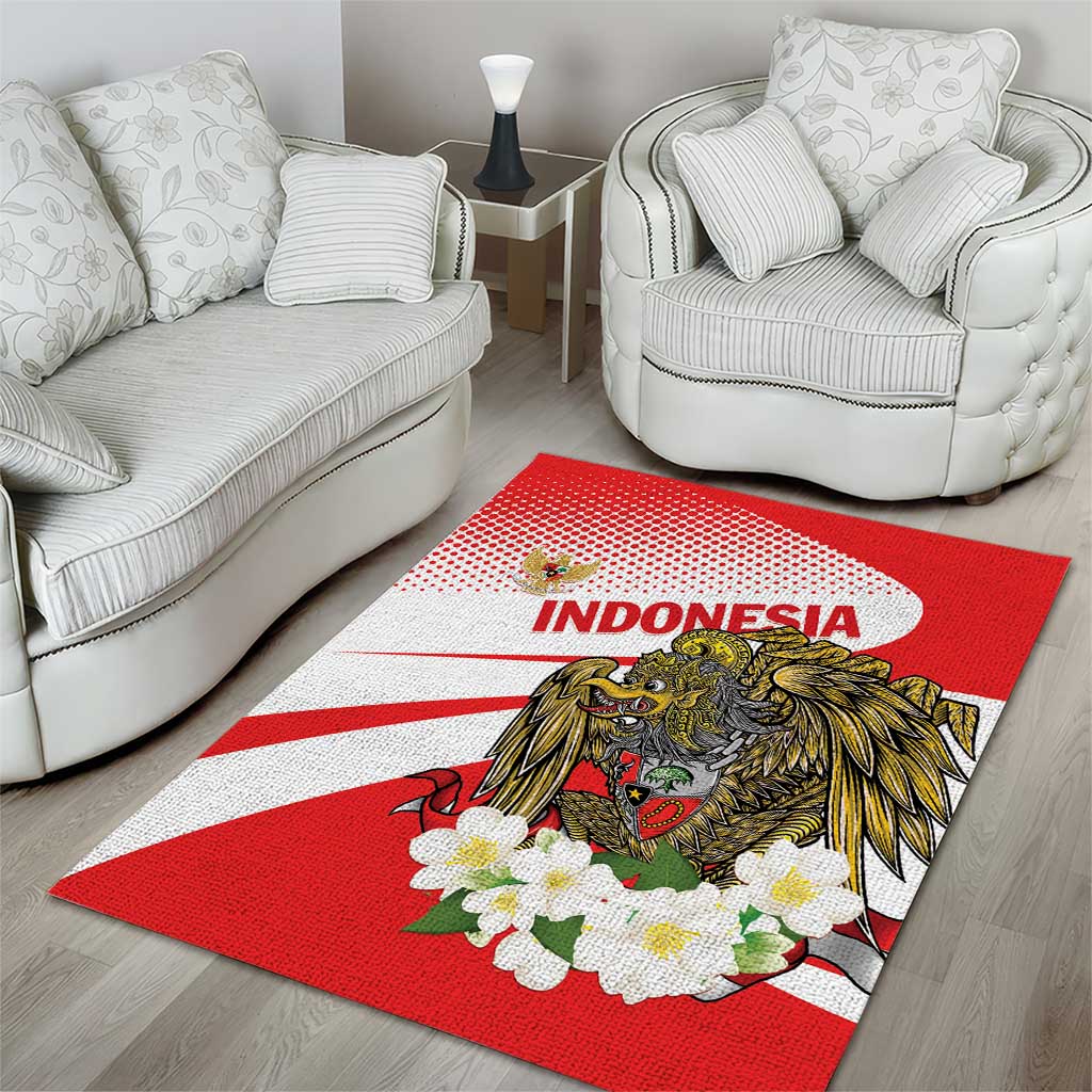Indonesia Area Rug Javan Hawk Eagle Melati Flower - Wonder Print Shop