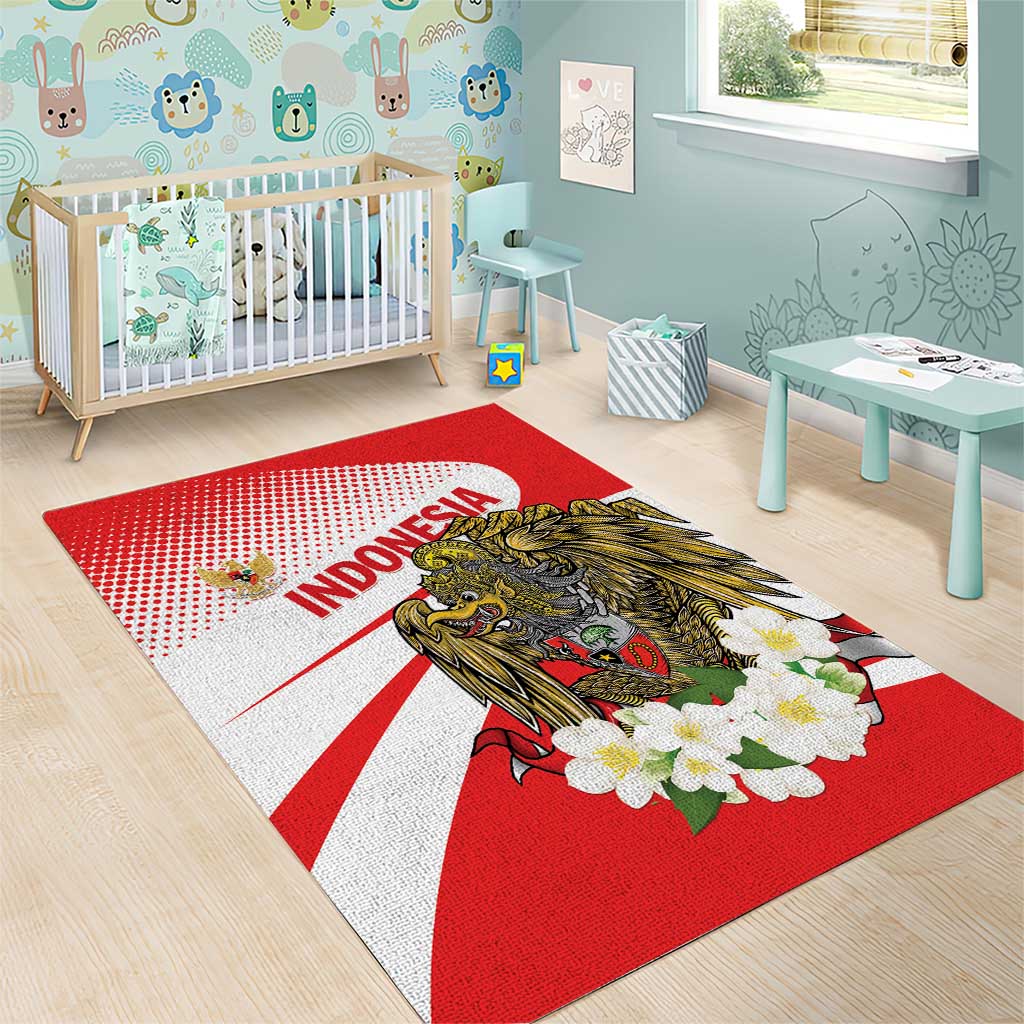 Indonesia Area Rug Javan Hawk Eagle Melati Flower - Wonder Print Shop