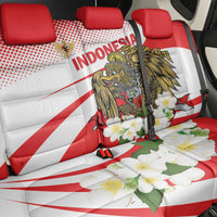 Indonesia Back Car Seat Cover Javan Hawk Eagle Melati Flower - Wonder Print Shop