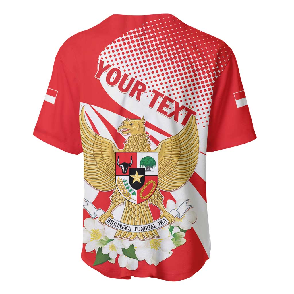 Indonesia Baseball Jersey Javan Hawk Eagle Melati Flower - Wonder Print Shop