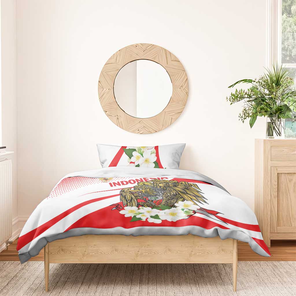 Indonesia Bedding Set Javan Hawk Eagle Melati Flower - Wonder Print Shop