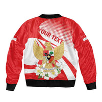 Indonesia Bomber Jacket Javan Hawk Eagle Melati Flower - Wonder Print Shop